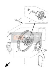 14PF51001000, Zwart Wiel Assy, Yamaha, 0